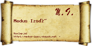 Medus Izsó névjegykártya